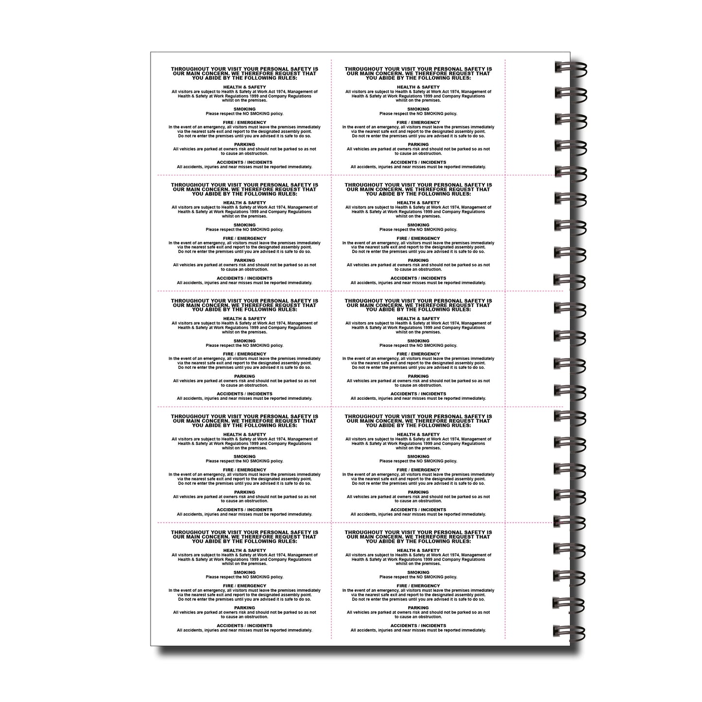 NCR Confidential Visitor Pass UN-NUMBERED 90mm x 60mm Duplicate Book 300 Passes GDPR (Copy)