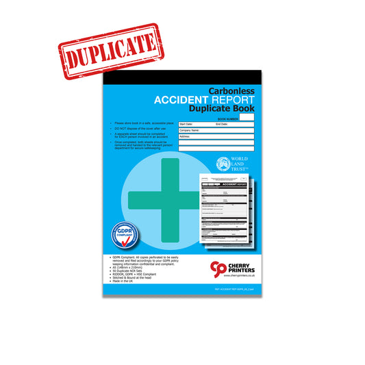 NCR GDPR Accident Report Duplicate Book A5