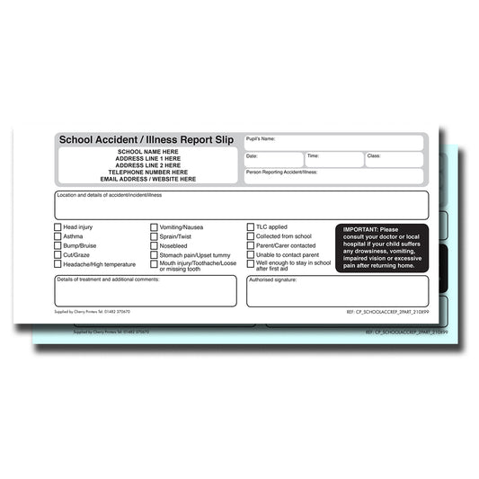 NCR *CUSTOM* Schule Unfallbericht Duplikat Buch 99x210mm Packs