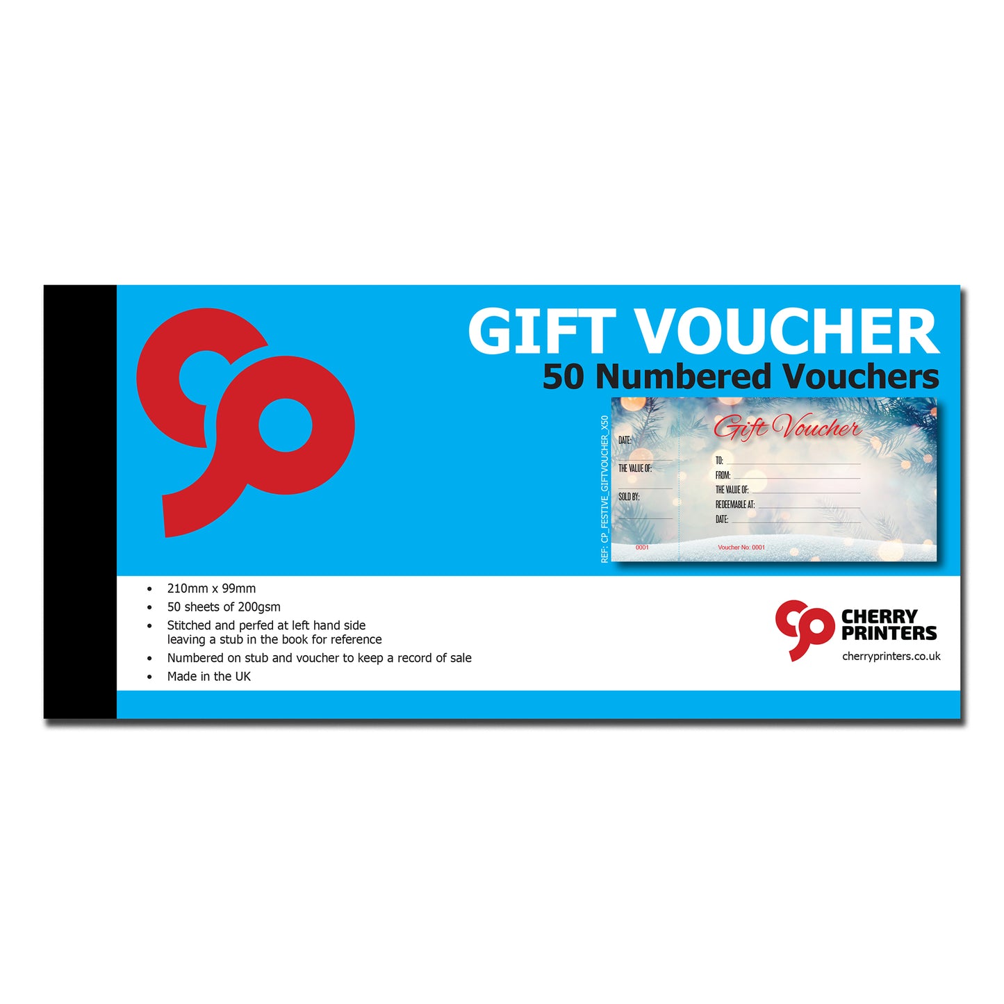 Festive Gift Voucher Book 99mm x 210mm with FREE A4 POSTER