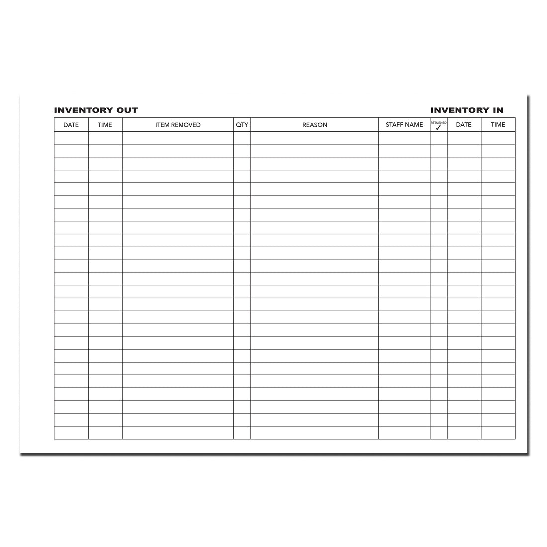 Stockroom Inventory Tracker | Log Book | Inventory Out/In | A4 100page ...