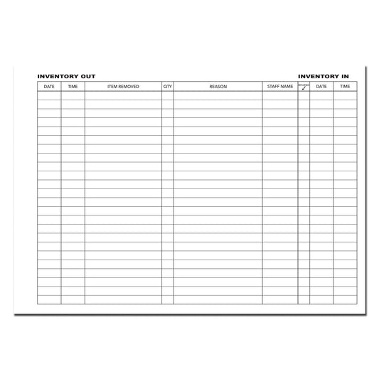 Stockroom Inventory Tracker | Log Book | Inventory Out/In | A4 100pages 80gsm | Wirobound