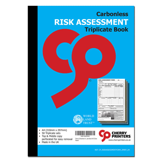NCR Risk Assessment Form Triplicate A4 Book