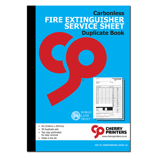 NCR Fire Extinguisher Service Form Duplicate A4 Book