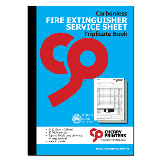 NCR Fire Extinguisher Service Form Triplicate A4 Book