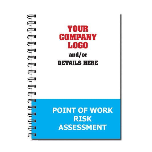 CUSTOM Point of Work Risk Assessment Book | POWRA | A6 105mm x 148mm | 50 perforated pages | Wirobound 8 BOOKS