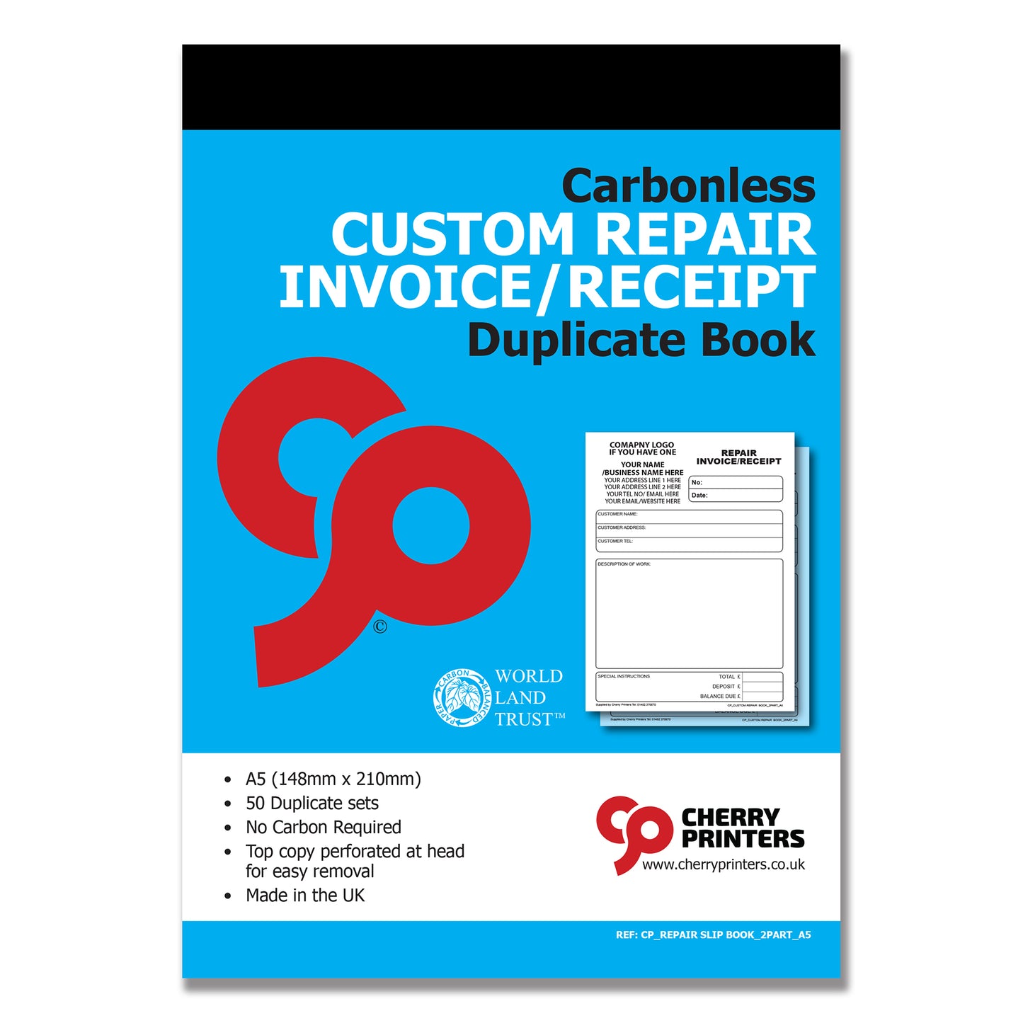 NCR *CUSTOM* Repair Invoice/Receipt Duplicate Book A5 | 4 Book Pack