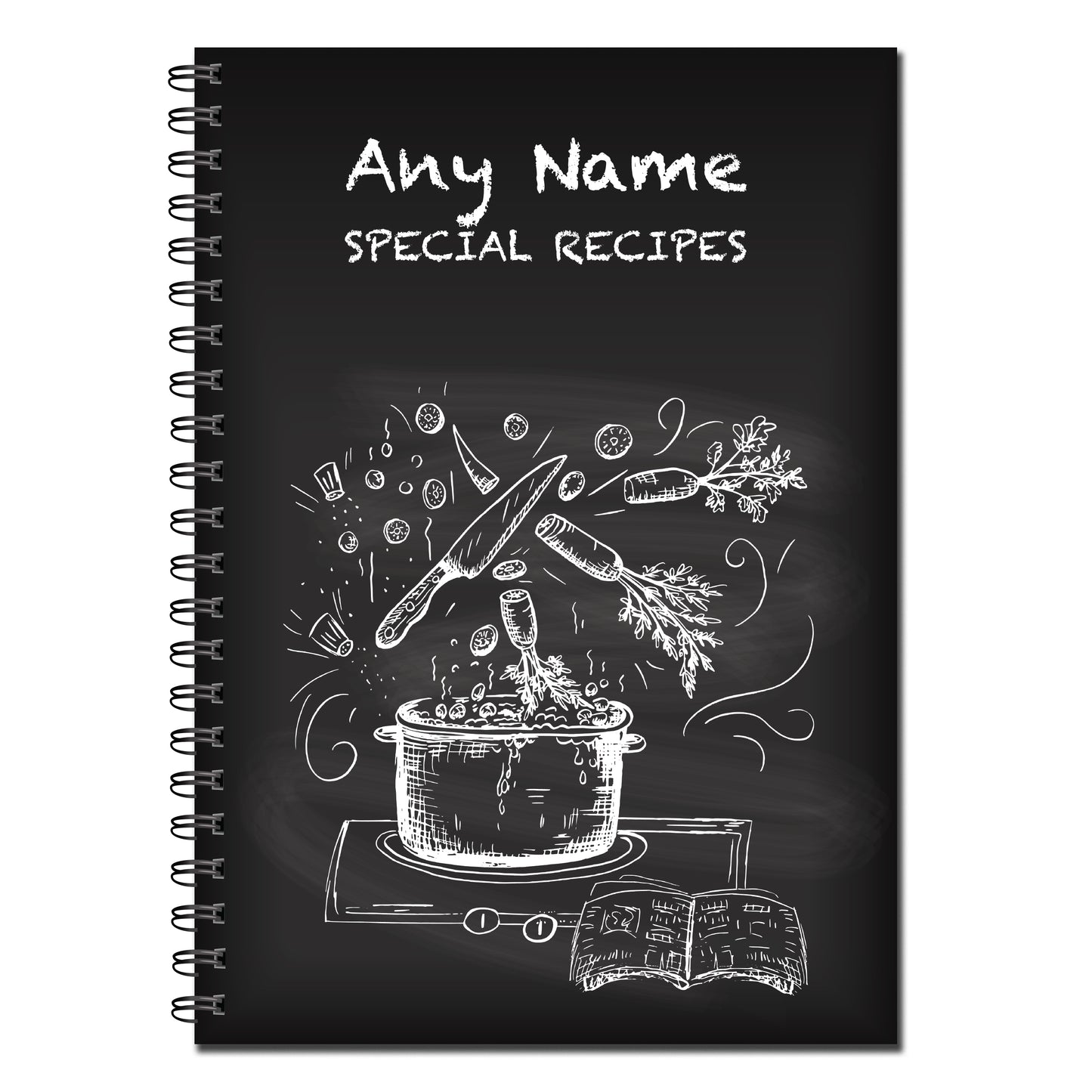 PERSONALISED Designer Special Recipes | 50 double sided pages | A5 148mm x 210mm | Quality 120gsm | Wirobound