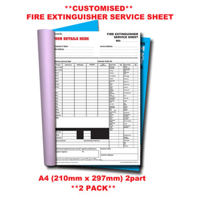 NCR *CUSTOM* FIRE EXTINGUISHER SERVICE Duplicate Book A4 | 2 Book Pack ...