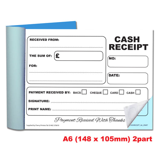 NCR Cash Receipt Duplicate Book A6
