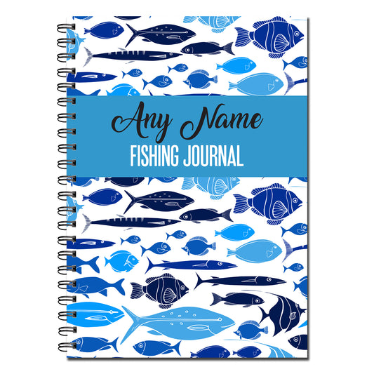PERSONALISED Fishing Journal / Diary | A5 (148mm x 210mm) | 50 double sided pages on 120gsm | Split Wirobound