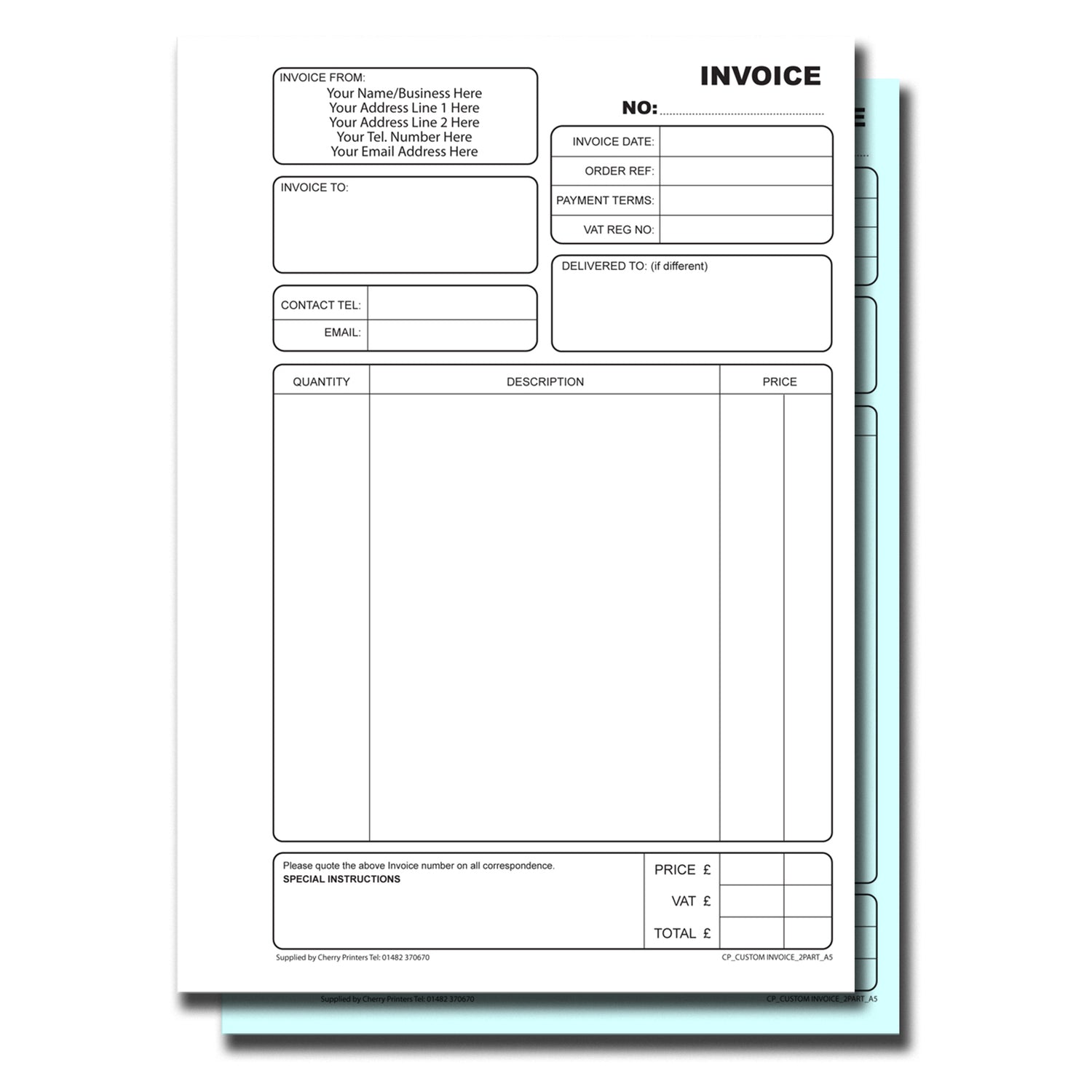 LIBRO FATTURE DUPLICATO PERSONALIZZATO A5 - SET 50 - STAMPA PAD - Foto 3