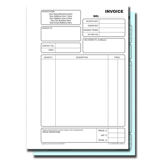 NCR *CUSTOM* Invoice Duplicate Book A5 | 4 Book Pack