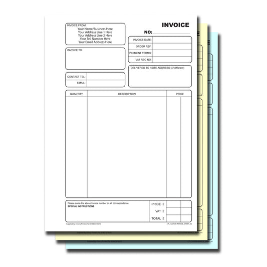 NCR *CUSTOM* Invoice Triplicate Book A5 | 4 Book Pack