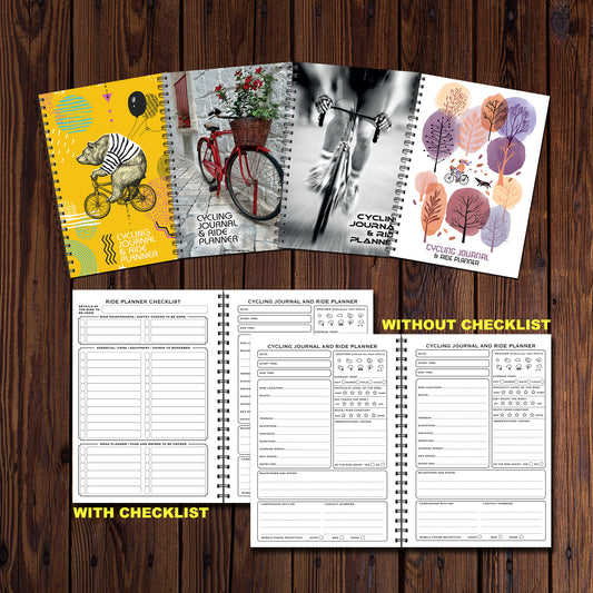 Cycling Journal & Ride Planner | A5 (148mm x 210mm) | 50 double sided pages on 120gsm | Split Wirobound