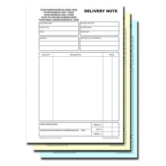 NCR *CUSTOM* Delivery Note Triplicate Book A4 | 2 Book Pack