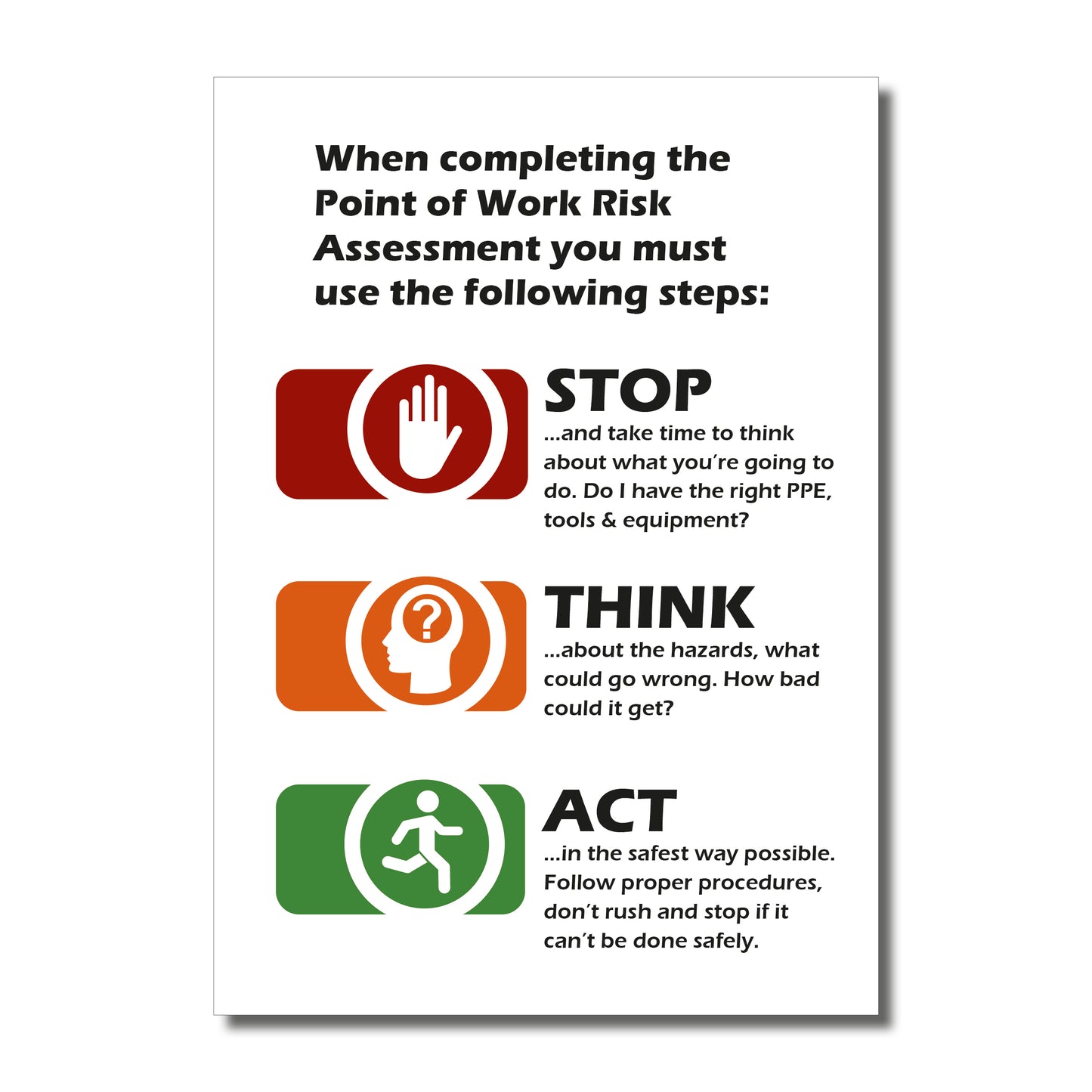Point of Work Risk Report/Assessment Book | POWRA | A6 105mm x 148mm | 50 perforated pages | Wirobound