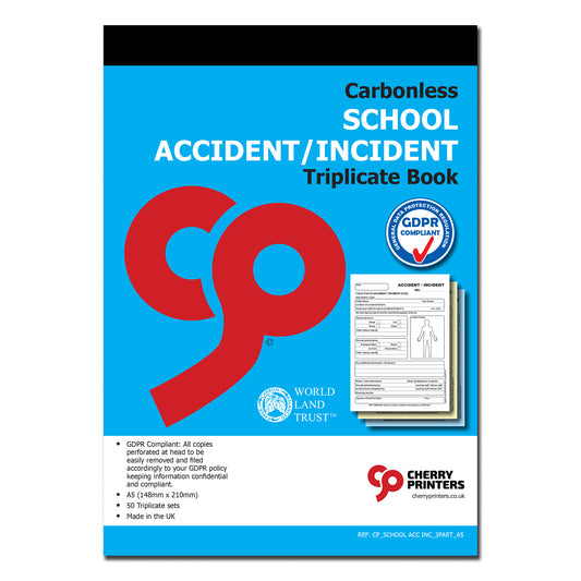 NCR Schule Unfall /Unfall Bericht Buch A5 dreifach