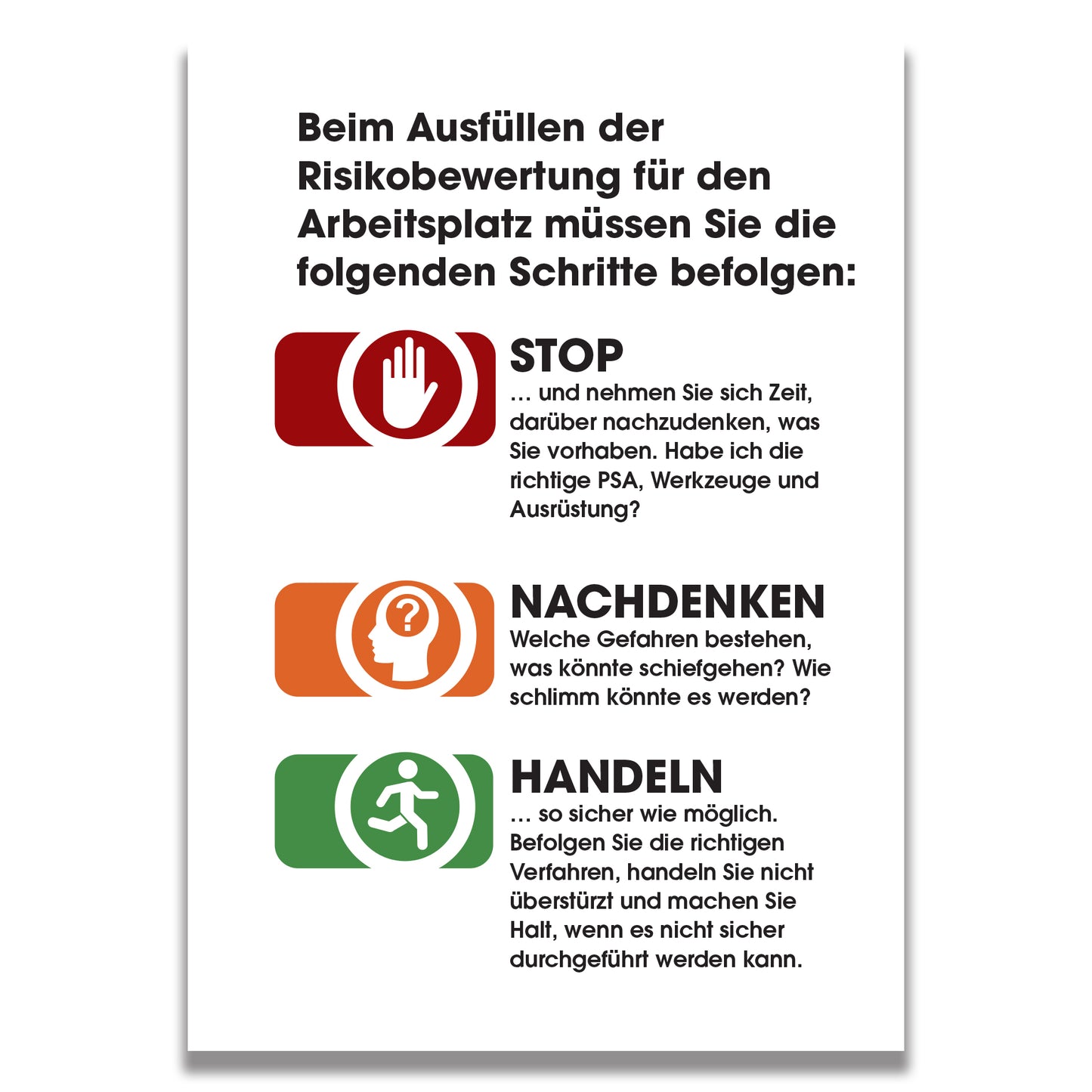 GERMAN  | POWRA Risikoberichtheft fur den Arbeitsplatz | A6 105mm x 148mm | 50 perforated pages | Wirobound
