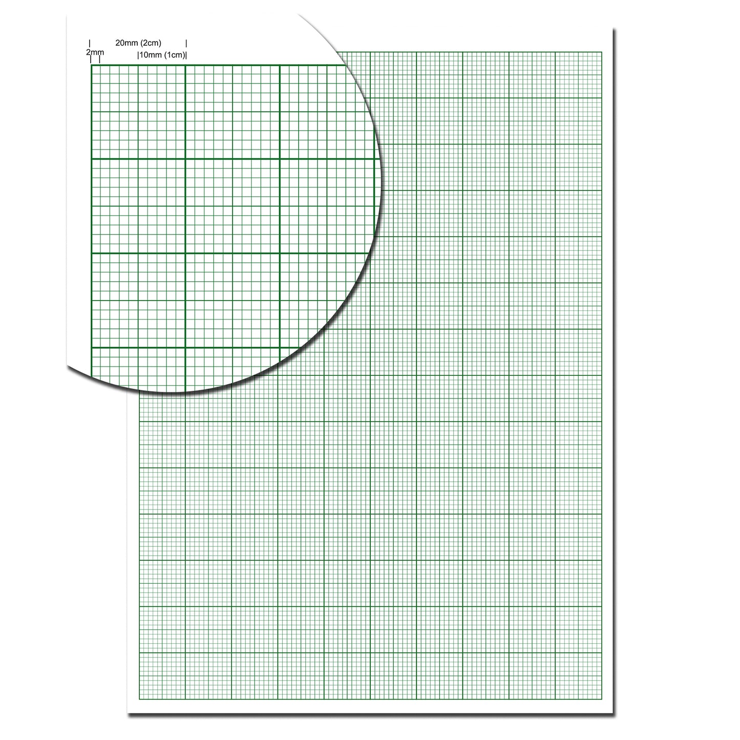 Graph Paper Pad | 2mm-10mm-20mm | A4 80 pages 80gsm