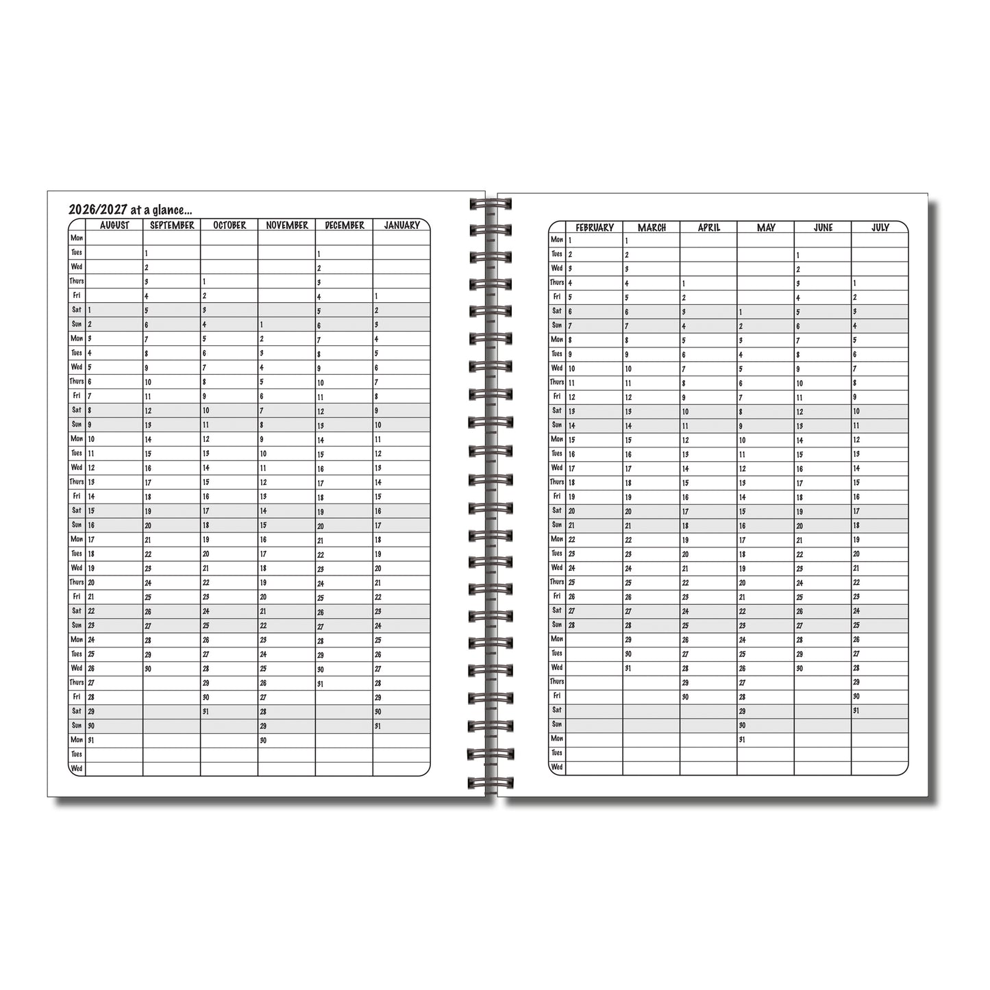 Teachers Planner 2026-2027 | Weekly Lesson Planner | 40 week to view undated pages | A5 | 60 double sided pages Wirobound