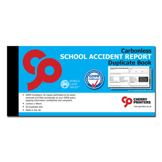 NCR Schule Unfallbericht Buch 99mm x 210mm Duplikat