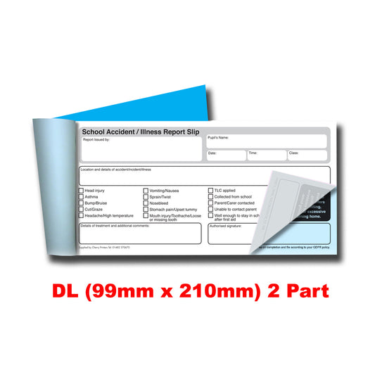 NCR School Accident Report Book 99mm x 210mm Duplicate