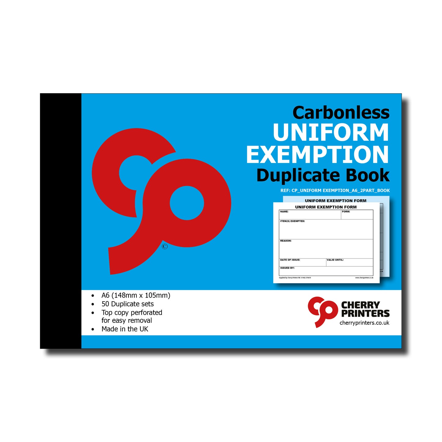 NCR Uniform Exemption Slip Duplicate Book A6