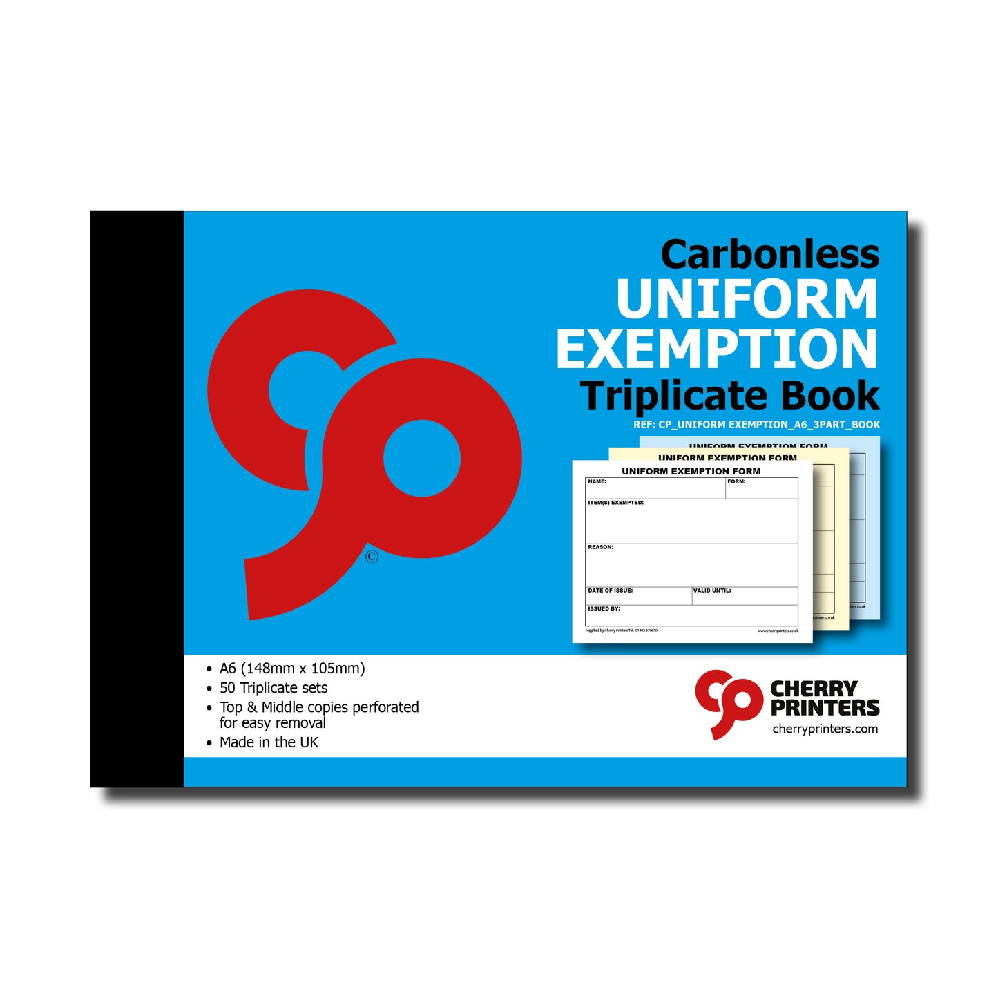 NCR Uniform Exemption Slip Triplicate Book A6