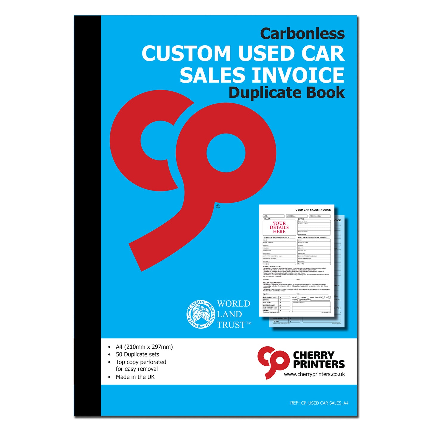 NCR *CUSTOM* Used Car Sales Invoice Duplicate Book A4 50 sets | 2 Book Pack