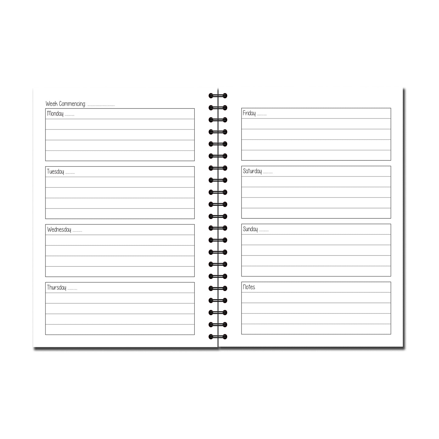 Designer Range| Undated Diary | A6 105mm x 148mm | 53 double sided pages Wirobound