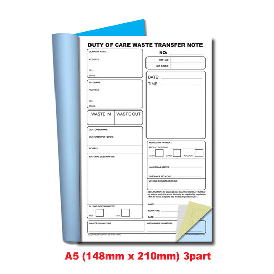 NCR Abfallumschlagbuch A5 dreifach