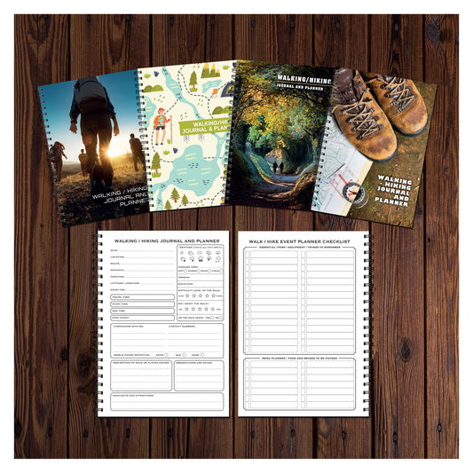 Walking/Hiking Journal & Planner | A5 (148mm x 210mm) | 50 double sided pages on 120gsm | Split Wirobound
