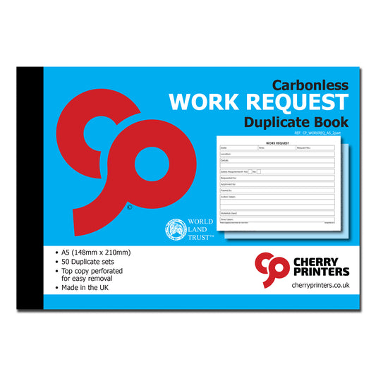 NCR Work Request Form Duplicate Book A5