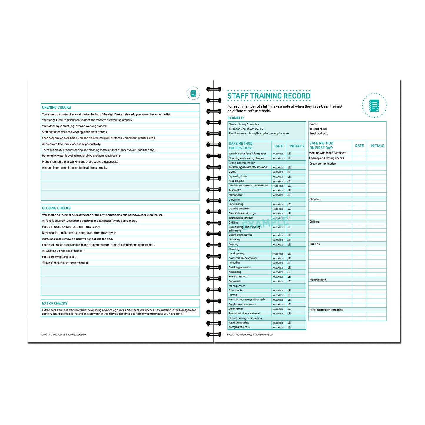 Safer Food Better Business For Caterers | 52 week Diary | BINDER REFILL | WIRO