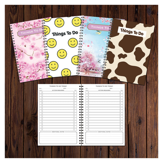 Things To Do | A5 (148mm x 210mm) | 50 double sided pages on 120gsm | Split Wirobound