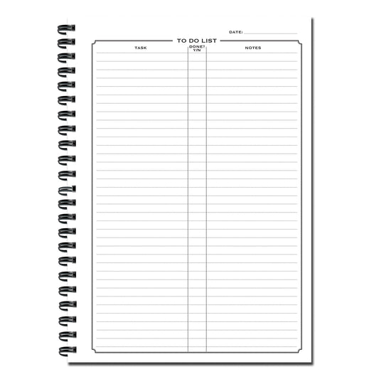Designer Daily To Do List A5 120gsm 50 double sided pages Wirobound