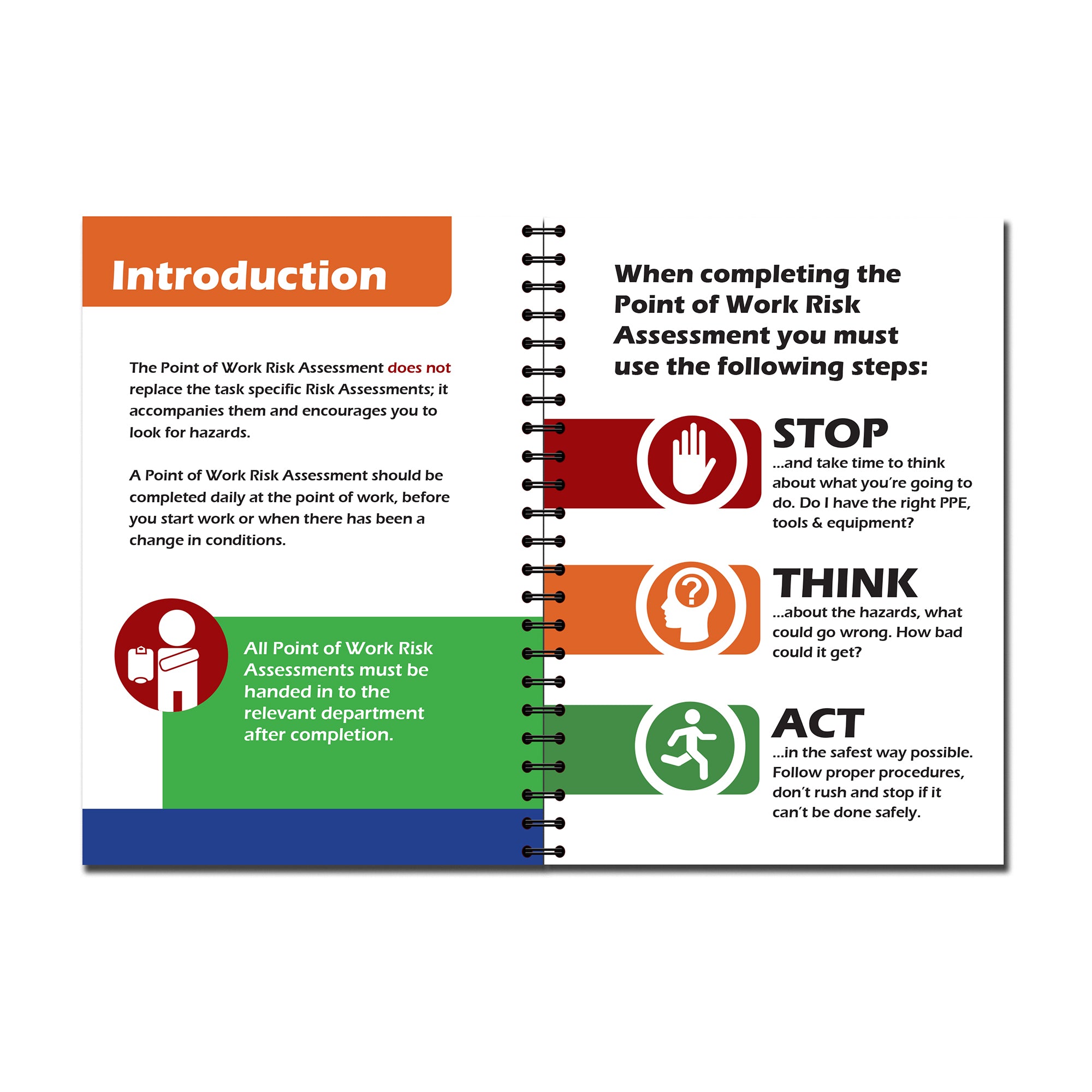 Point of Work Risk Report/Assessment Book | POWRA | A6 105mm x 148mm ...