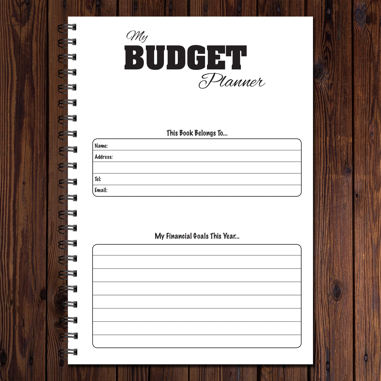Designer Range Budget Planner | Finance Tracker | Annual Undated | A5 | 50 double sided pages Wirobound