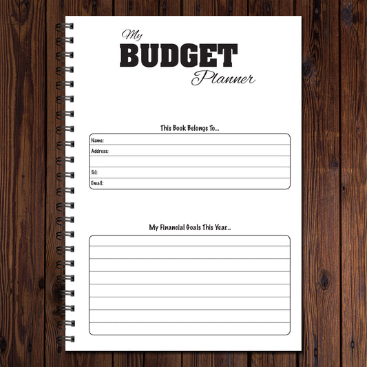 PERSONALISED My Budget Planner | Finance Tracker | Full Year Undated | A5 (148mm x 210mm) | 50 double sided pages on 120gsm | Split Wirobound