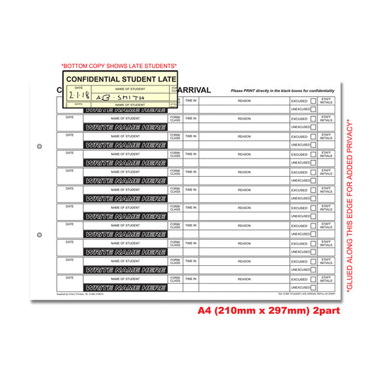 NCR Confidential Student Late Arrival Ringbinder mit 50 A4-Duplikaten