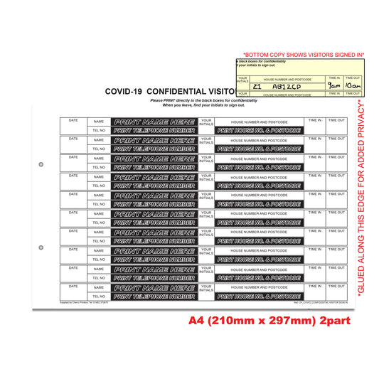 NCR Confidential Covid-19 Besucheranmeldung Duplikat REFILL PACK A4 50 Sets