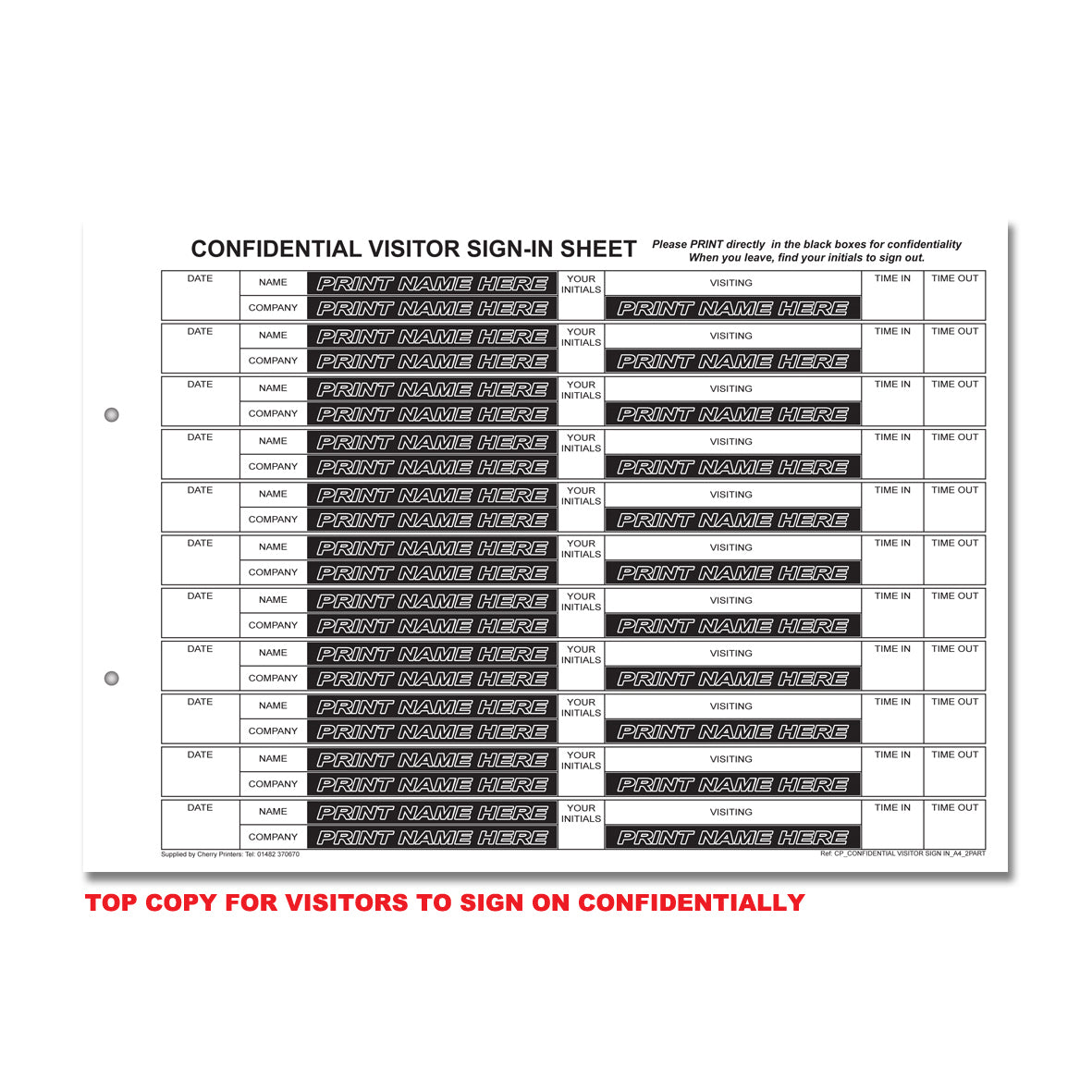 NCR Confidential Covid-19 Visitor Sign In With Car Reg REFILL PACK 50 Sets For Binder - Foto 12
