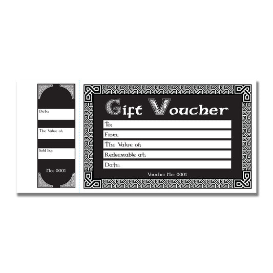 Celtic Gift Voucher Book 99mm x 210mm with FREE A4 POSTER