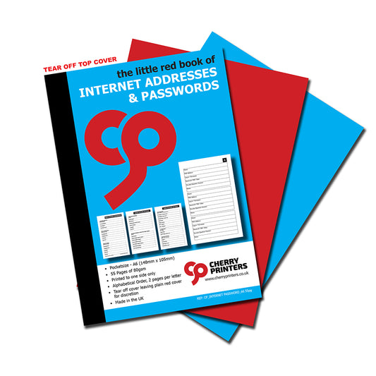 The Little Red / Blue Book of Internet Addresses and Passwords A6 105mm x 148mm