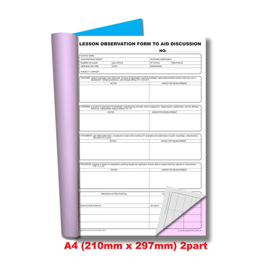 NCR Lesson Observation Duplicate Book A4 50 Sets