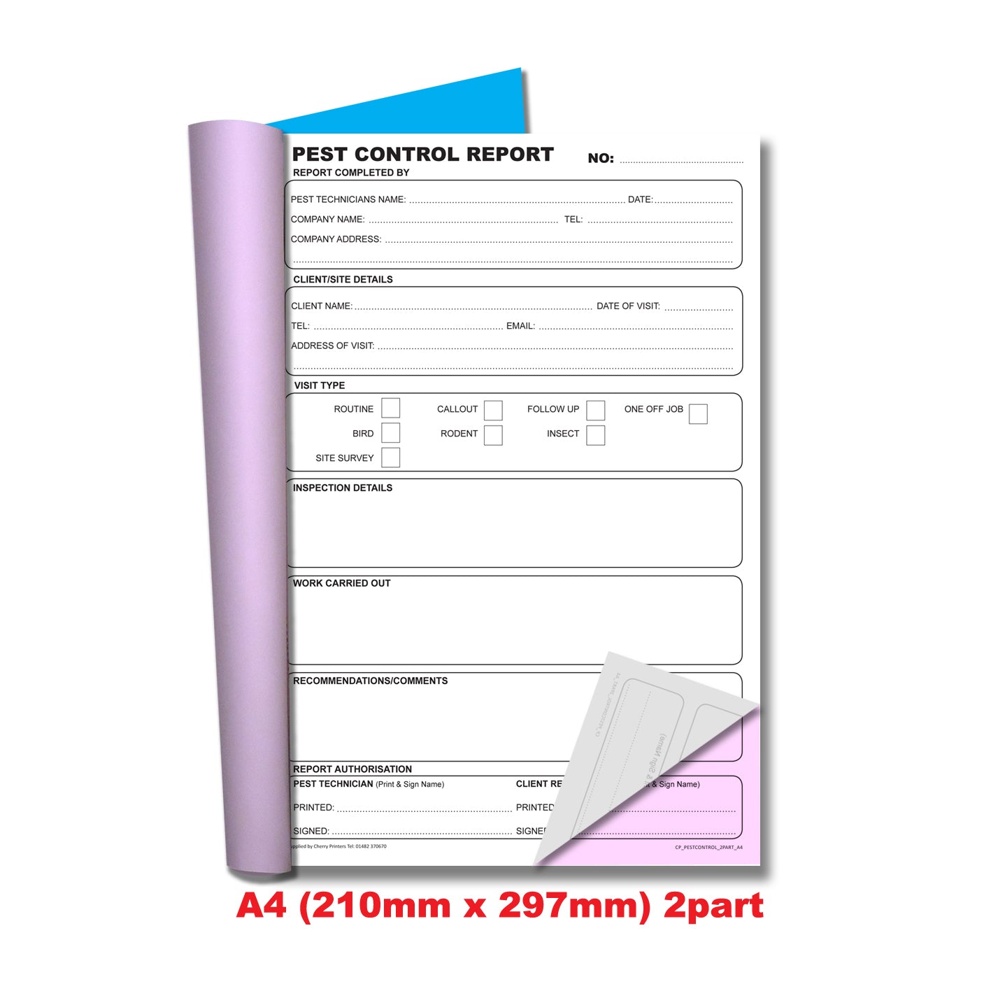 Cherry NCR Piccola Cassa Registro Duplicato LIBRO A4 (210mm X 297mm) 50 - Foto 2