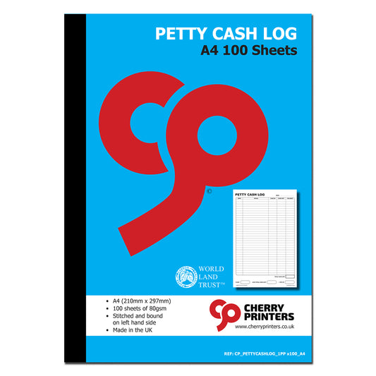 Petty Cash Log Book A4 100pages 80gsm
