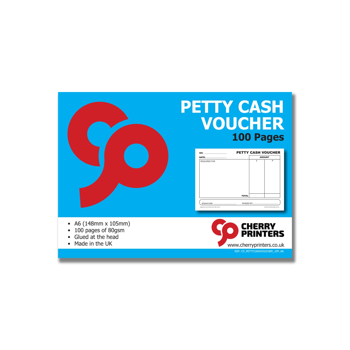 Petty Cash Voucher Pad A6 100pages 80gsm