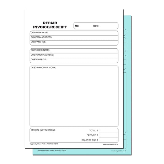 NCR Reparatur-Rechnungen/Beleg-Duplikatbuch A4 (gelocht + geheftet)